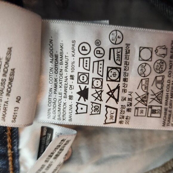 Levis 569 Denim Jean Shorts W36 Dark Wash Cut off Jeans - Picture 11 of 12